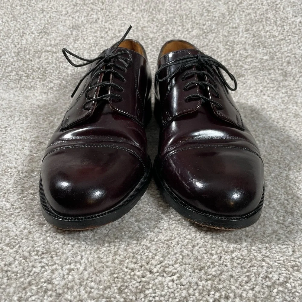 Cole Haan Men Burgundy Leather Cap Toe Oxford Lace Up Size 8.5 D Caldwell 08331
